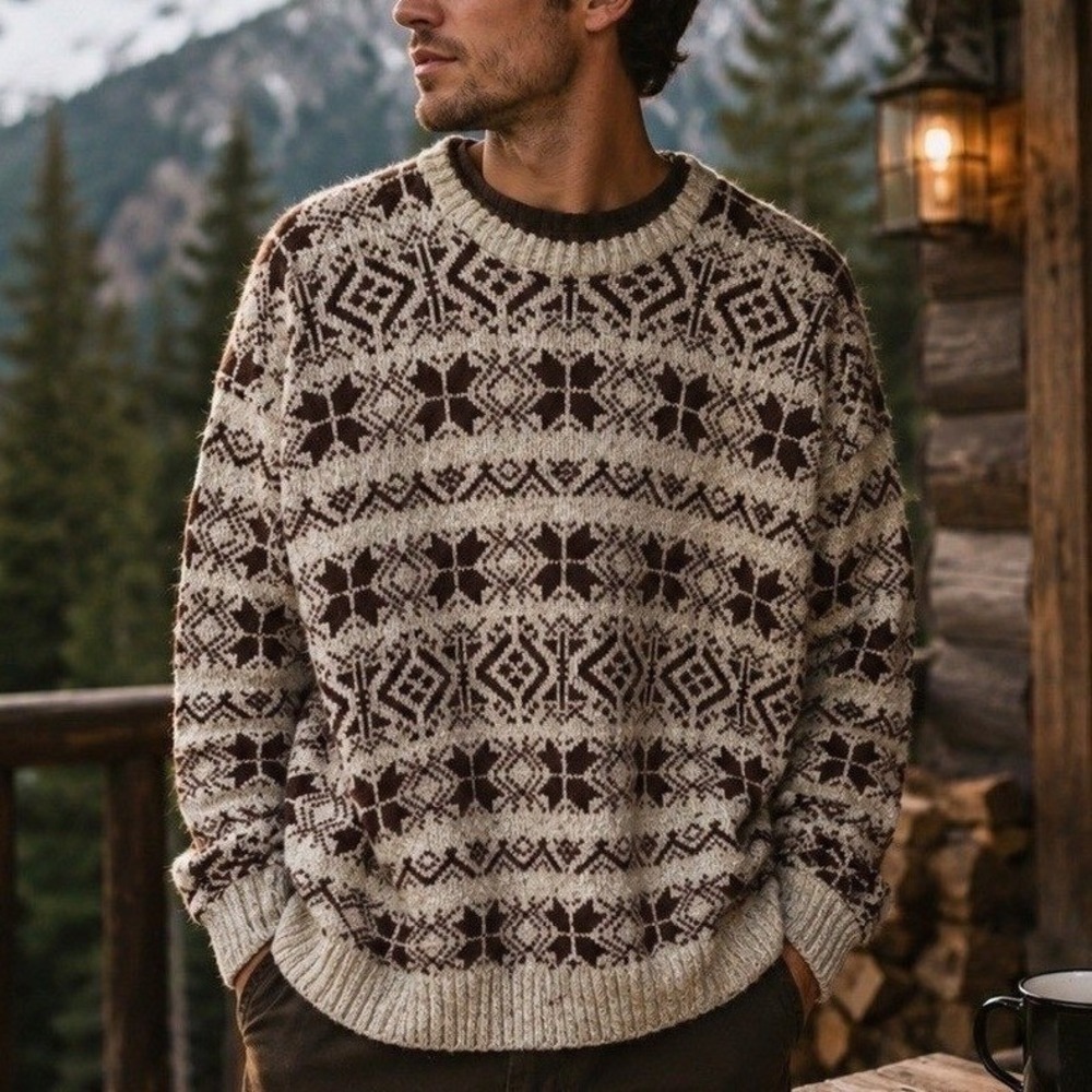VTG Tundra Wool Blend Sweater Men's L Knit Pullover 90s Made in Canada